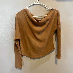 We The Free Pale Camel Off-the-Shoulder Sweater